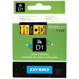 [1419796] Dymo D1 Polyester Tape, 1&quot;, Black Print on Yellow (53718)